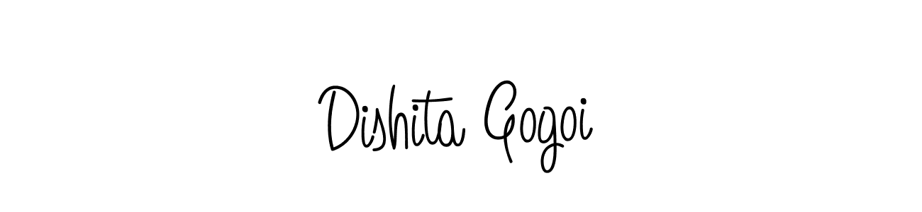 You should practise on your own different ways (Angelique-Rose-font-FFP) to write your name (Dishita Gogoi) in signature. don't let someone else do it for you. Dishita Gogoi signature style 5 images and pictures png