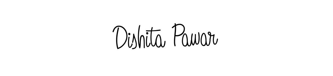 You should practise on your own different ways (Angelique-Rose-font-FFP) to write your name (Dishita Pawar) in signature. don't let someone else do it for you. Dishita Pawar signature style 5 images and pictures png