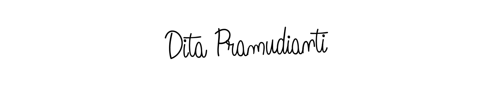 Create a beautiful signature design for name Dita Pramudianti. With this signature (Angelique-Rose-font-FFP) fonts, you can make a handwritten signature for free. Dita Pramudianti signature style 5 images and pictures png