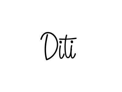 Make a beautiful signature design for name Diti. With this signature (Angelique-Rose-font-FFP) style, you can create a handwritten signature for free. Diti signature style 5 images and pictures png