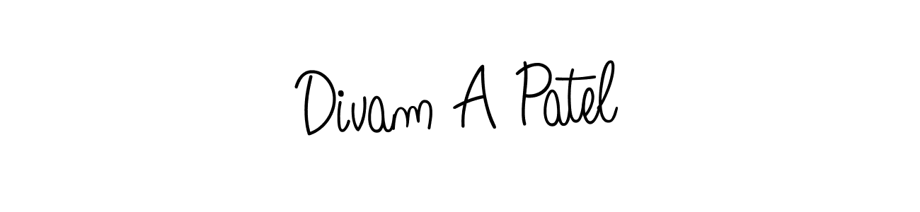 How to Draw Divam A Patel signature style? Angelique-Rose-font-FFP is a latest design signature styles for name Divam A Patel. Divam A Patel signature style 5 images and pictures png