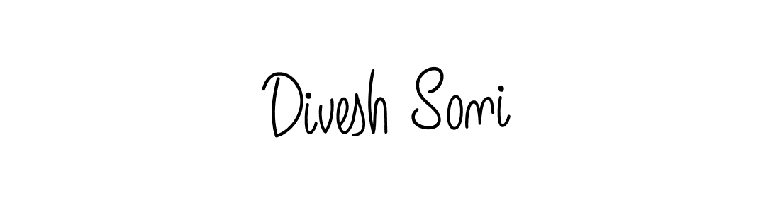 Use a signature maker to create a handwritten signature online. With this signature software, you can design (Angelique-Rose-font-FFP) your own signature for name Divesh Soni. Divesh Soni signature style 5 images and pictures png