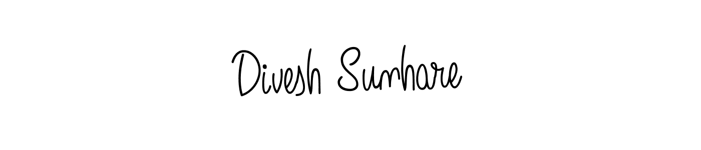 How to make Divesh Sunhare name signature. Use Angelique-Rose-font-FFP style for creating short signs online. This is the latest handwritten sign. Divesh Sunhare signature style 5 images and pictures png