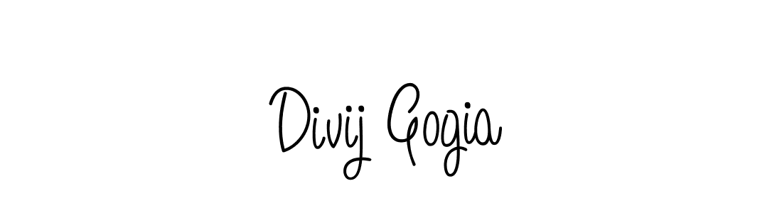 The best way (Angelique-Rose-font-FFP) to make a short signature is to pick only two or three words in your name. The name Divij Gogia include a total of six letters. For converting this name. Divij Gogia signature style 5 images and pictures png