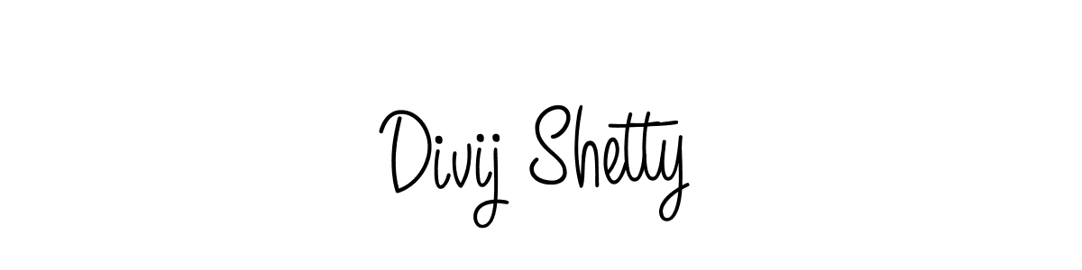 Use a signature maker to create a handwritten signature online. With this signature software, you can design (Angelique-Rose-font-FFP) your own signature for name Divij Shetty. Divij Shetty signature style 5 images and pictures png