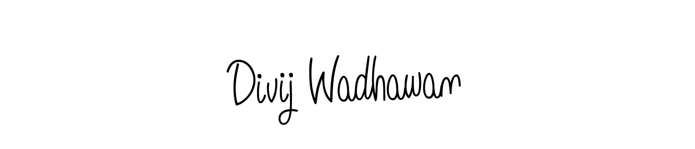 Use a signature maker to create a handwritten signature online. With this signature software, you can design (Angelique-Rose-font-FFP) your own signature for name Divij Wadhawan. Divij Wadhawan signature style 5 images and pictures png