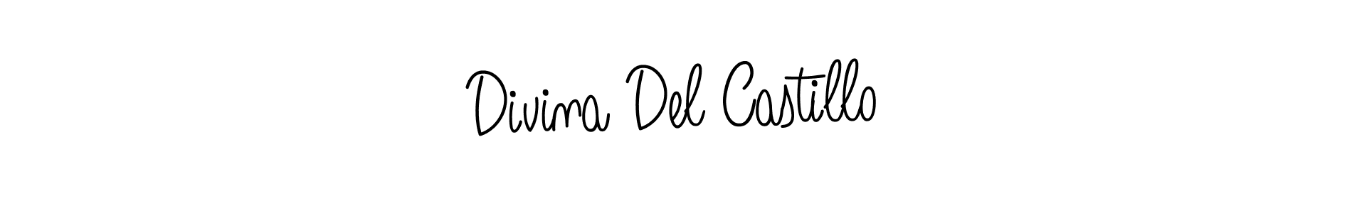 Design your own signature with our free online signature maker. With this signature software, you can create a handwritten (Angelique-Rose-font-FFP) signature for name Divina Del Castillo. Divina Del Castillo signature style 5 images and pictures png