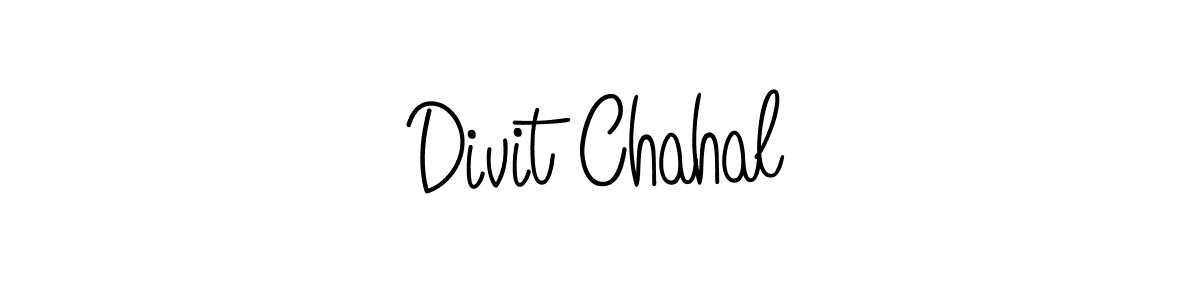 The best way (Angelique-Rose-font-FFP) to make a short signature is to pick only two or three words in your name. The name Divit Chahal include a total of six letters. For converting this name. Divit Chahal signature style 5 images and pictures png