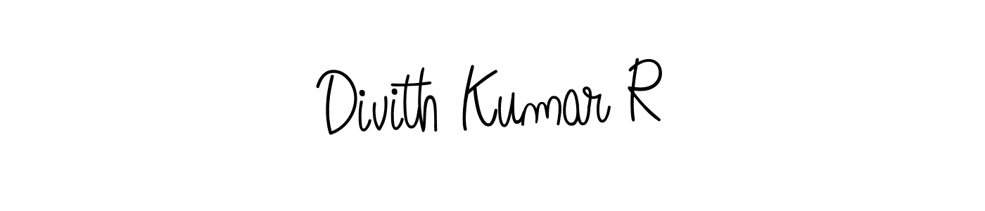 How to make Divith Kumar R name signature. Use Angelique-Rose-font-FFP style for creating short signs online. This is the latest handwritten sign. Divith Kumar R signature style 5 images and pictures png