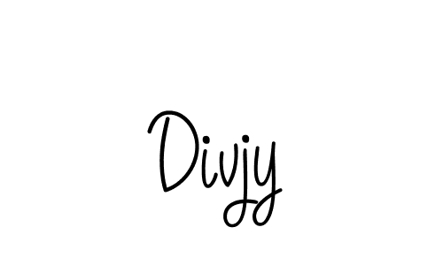 You should practise on your own different ways (Angelique-Rose-font-FFP) to write your name (Divjy) in signature. don't let someone else do it for you. Divjy signature style 5 images and pictures png