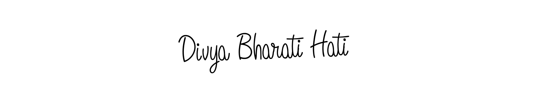 Create a beautiful signature design for name Divya Bharati Hati. With this signature (Angelique-Rose-font-FFP) fonts, you can make a handwritten signature for free. Divya Bharati Hati signature style 5 images and pictures png