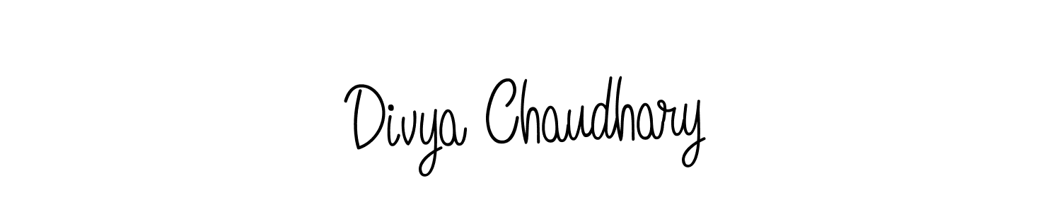 Divya Chaudhary stylish signature style. Best Handwritten Sign (Angelique-Rose-font-FFP) for my name. Handwritten Signature Collection Ideas for my name Divya Chaudhary. Divya Chaudhary signature style 5 images and pictures png