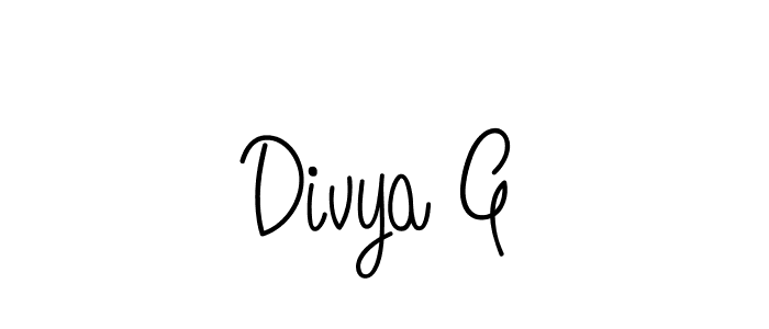 Create a beautiful signature design for name Divya G. With this signature (Angelique-Rose-font-FFP) fonts, you can make a handwritten signature for free. Divya G signature style 5 images and pictures png