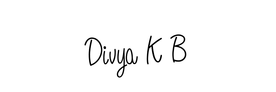 You should practise on your own different ways (Angelique-Rose-font-FFP) to write your name (Divya K B) in signature. don't let someone else do it for you. Divya K B signature style 5 images and pictures png