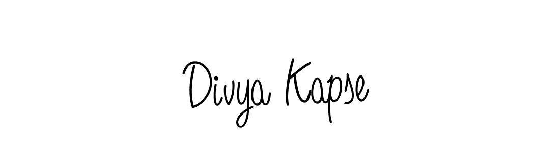 The best way (Angelique-Rose-font-FFP) to make a short signature is to pick only two or three words in your name. The name Divya Kapse include a total of six letters. For converting this name. Divya Kapse signature style 5 images and pictures png