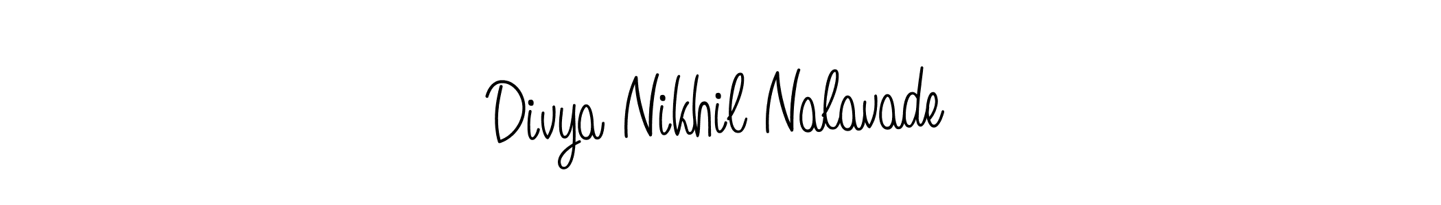 Make a beautiful signature design for name Divya Nikhil Nalavade. With this signature (Angelique-Rose-font-FFP) style, you can create a handwritten signature for free. Divya Nikhil Nalavade signature style 5 images and pictures png