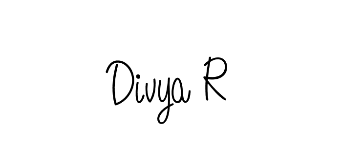 You should practise on your own different ways (Angelique-Rose-font-FFP) to write your name (Divya R) in signature. don't let someone else do it for you. Divya R signature style 5 images and pictures png