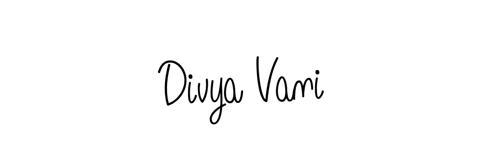 How to make Divya Vani name signature. Use Angelique-Rose-font-FFP style for creating short signs online. This is the latest handwritten sign. Divya Vani signature style 5 images and pictures png