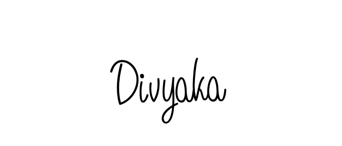 How to make Divyaka name signature. Use Angelique-Rose-font-FFP style for creating short signs online. This is the latest handwritten sign. Divyaka signature style 5 images and pictures png
