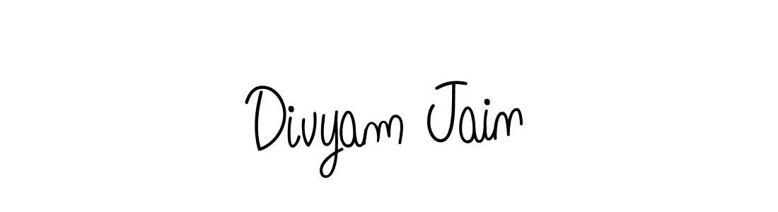 Make a beautiful signature design for name Divyam Jain. With this signature (Angelique-Rose-font-FFP) style, you can create a handwritten signature for free. Divyam Jain signature style 5 images and pictures png