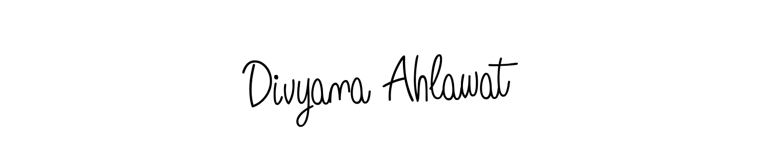 Make a beautiful signature design for name Divyana Ahlawat. With this signature (Angelique-Rose-font-FFP) style, you can create a handwritten signature for free. Divyana Ahlawat signature style 5 images and pictures png