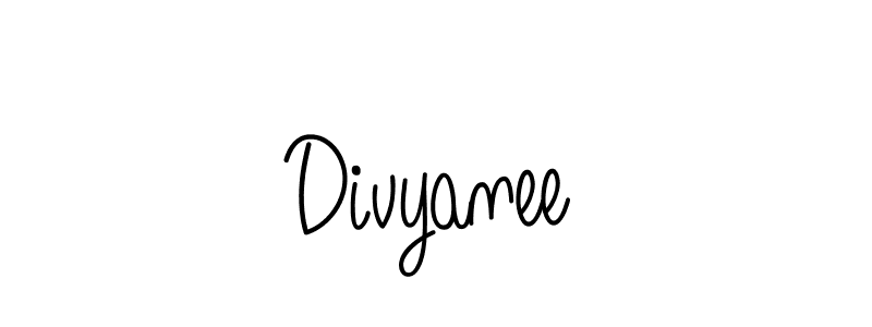 You should practise on your own different ways (Angelique-Rose-font-FFP) to write your name (Divyanee) in signature. don't let someone else do it for you. Divyanee signature style 5 images and pictures png