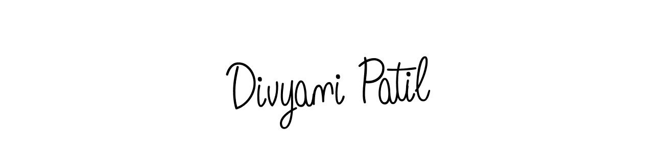 The best way (Angelique-Rose-font-FFP) to make a short signature is to pick only two or three words in your name. The name Divyani Patil include a total of six letters. For converting this name. Divyani Patil signature style 5 images and pictures png