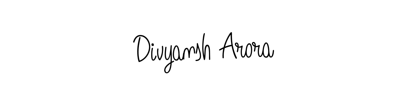 Use a signature maker to create a handwritten signature online. With this signature software, you can design (Angelique-Rose-font-FFP) your own signature for name Divyansh Arora. Divyansh Arora signature style 5 images and pictures png