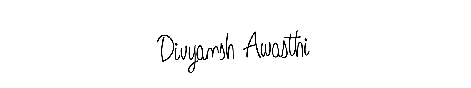 How to make Divyansh Awasthi name signature. Use Angelique-Rose-font-FFP style for creating short signs online. This is the latest handwritten sign. Divyansh Awasthi signature style 5 images and pictures png