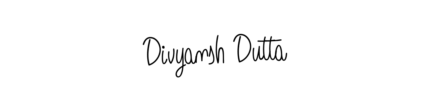 How to make Divyansh Dutta name signature. Use Angelique-Rose-font-FFP style for creating short signs online. This is the latest handwritten sign. Divyansh Dutta signature style 5 images and pictures png