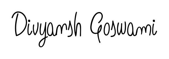 Discover how Divyansh Goswami looks in an executive cursive font (Angelique-Rose-font-FFP). Perfect for legal documents, invoices, and certificates. Divyansh Goswami signature style 5 images and pictures png