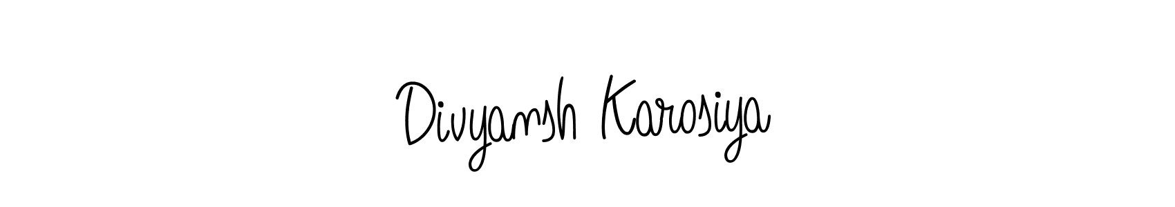 Also we have Divyansh Karosiya name is the best signature style. Create professional handwritten signature collection using Angelique-Rose-font-FFP autograph style. Divyansh Karosiya signature style 5 images and pictures png