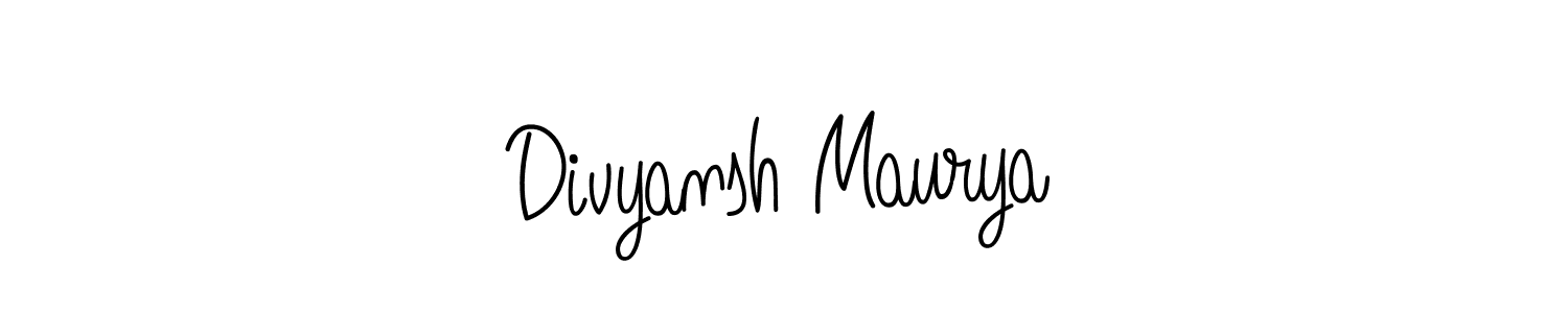 The best way (Angelique-Rose-font-FFP) to make a short signature is to pick only two or three words in your name. The name Divyansh Maurya include a total of six letters. For converting this name. Divyansh Maurya signature style 5 images and pictures png
