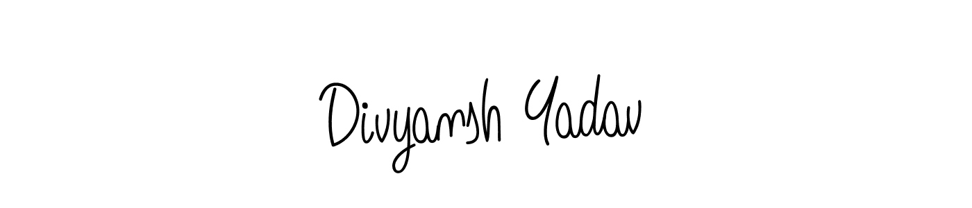 Design your own signature with our free online signature maker. With this signature software, you can create a handwritten (Angelique-Rose-font-FFP) signature for name Divyansh Yadav. Divyansh Yadav signature style 5 images and pictures png