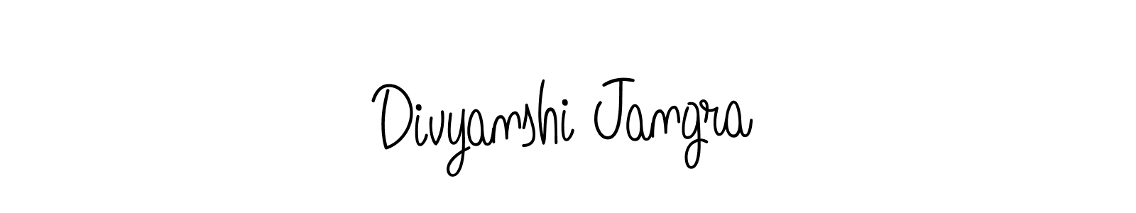 Use a signature maker to create a handwritten signature online. With this signature software, you can design (Angelique-Rose-font-FFP) your own signature for name Divyanshi Jangra. Divyanshi Jangra signature style 5 images and pictures png