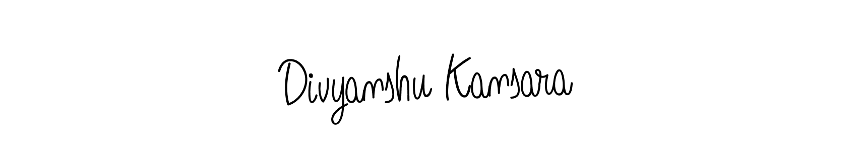 You should practise on your own different ways (Angelique-Rose-font-FFP) to write your name (Divyanshu Kansara) in signature. don't let someone else do it for you. Divyanshu Kansara signature style 5 images and pictures png