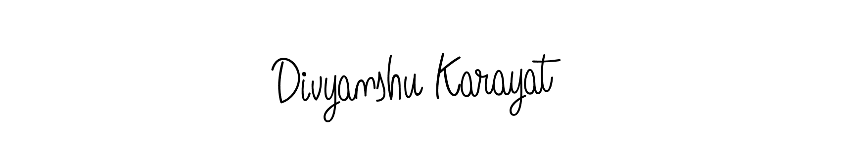 Divyanshu Karayat stylish signature style. Best Handwritten Sign (Angelique-Rose-font-FFP) for my name. Handwritten Signature Collection Ideas for my name Divyanshu Karayat. Divyanshu Karayat signature style 5 images and pictures png