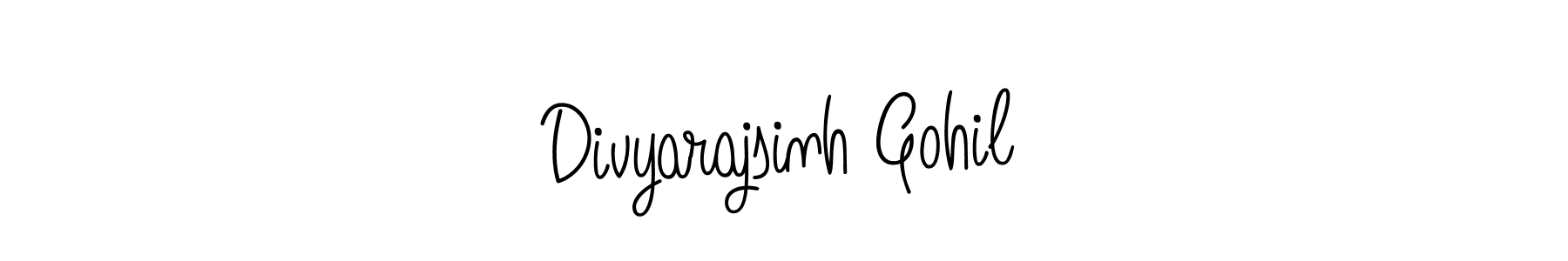 Make a beautiful signature design for name Divyarajsinh Gohil. With this signature (Angelique-Rose-font-FFP) style, you can create a handwritten signature for free. Divyarajsinh Gohil signature style 5 images and pictures png