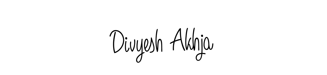 Create a beautiful signature design for name Divyesh Akhja. With this signature (Angelique-Rose-font-FFP) fonts, you can make a handwritten signature for free. Divyesh Akhja signature style 5 images and pictures png