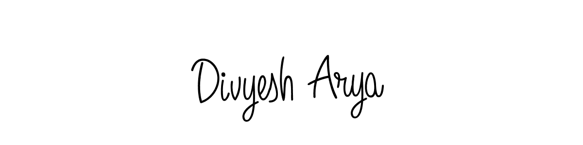 Also we have Divyesh Arya name is the best signature style. Create professional handwritten signature collection using Angelique-Rose-font-FFP autograph style. Divyesh Arya signature style 5 images and pictures png