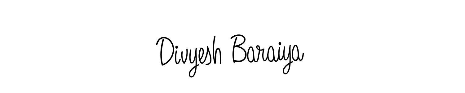 Design your own signature with our free online signature maker. With this signature software, you can create a handwritten (Angelique-Rose-font-FFP) signature for name Divyesh Baraiya. Divyesh Baraiya signature style 5 images and pictures png