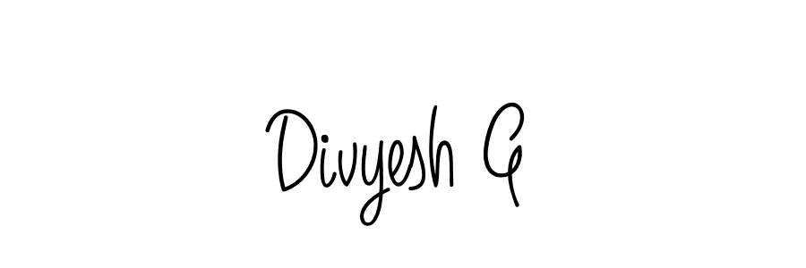 Divyesh G stylish signature style. Best Handwritten Sign (Angelique-Rose-font-FFP) for my name. Handwritten Signature Collection Ideas for my name Divyesh G. Divyesh G signature style 5 images and pictures png