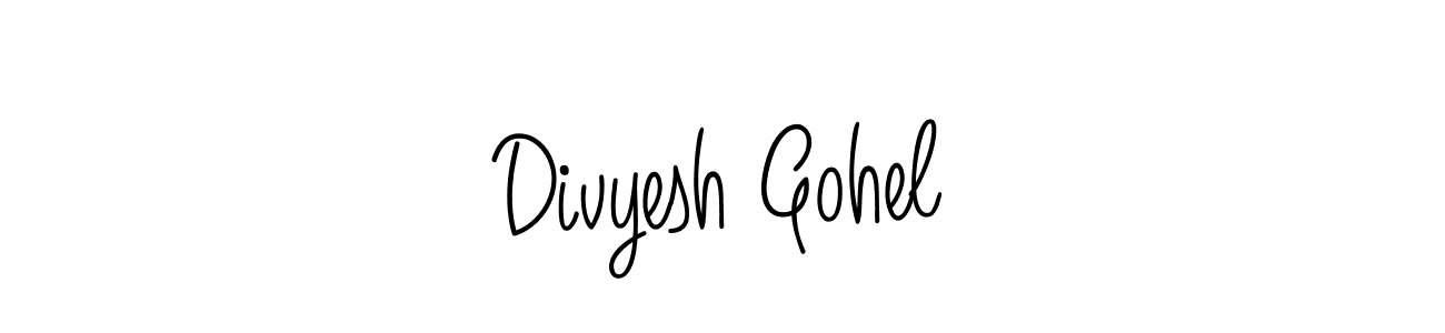 Divyesh Gohel stylish signature style. Best Handwritten Sign (Angelique-Rose-font-FFP) for my name. Handwritten Signature Collection Ideas for my name Divyesh Gohel. Divyesh Gohel signature style 5 images and pictures png