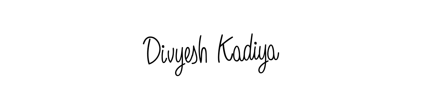 Also we have Divyesh Kadiya name is the best signature style. Create professional handwritten signature collection using Angelique-Rose-font-FFP autograph style. Divyesh Kadiya signature style 5 images and pictures png