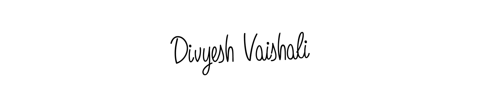 Create a beautiful signature design for name Divyesh Vaishali. With this signature (Angelique-Rose-font-FFP) fonts, you can make a handwritten signature for free. Divyesh Vaishali signature style 5 images and pictures png