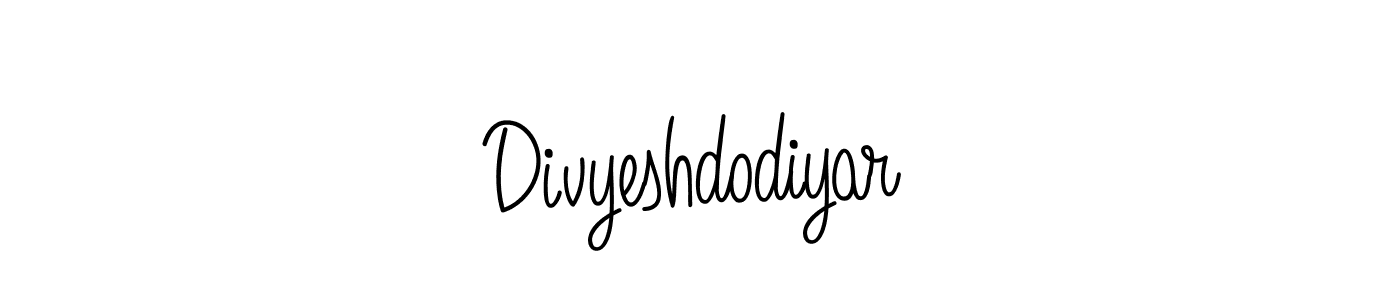 How to make Divyeshdodiyar signature? Angelique-Rose-font-FFP is a professional autograph style. Create handwritten signature for Divyeshdodiyar name. Divyeshdodiyar signature style 5 images and pictures png