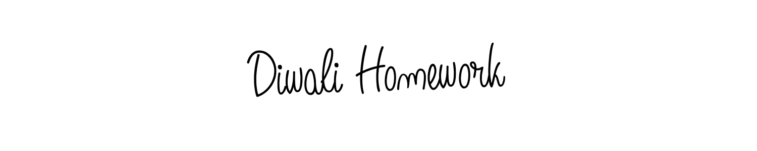 How to make Diwali Homework signature? Angelique-Rose-font-FFP is a professional autograph style. Create handwritten signature for Diwali Homework name. Diwali Homework signature style 5 images and pictures png