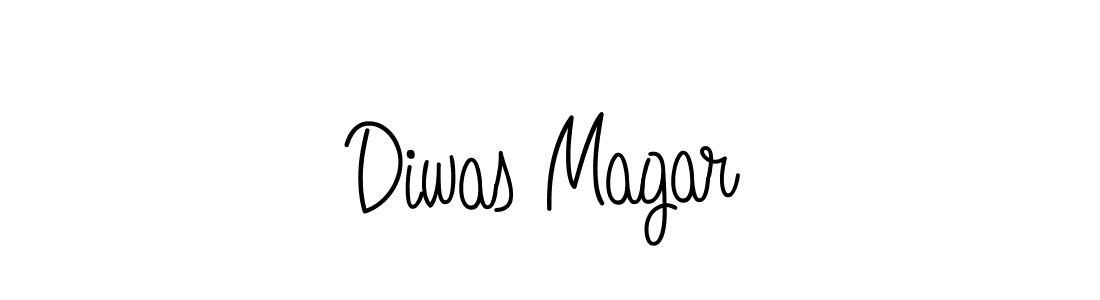 Use a signature maker to create a handwritten signature online. With this signature software, you can design (Angelique-Rose-font-FFP) your own signature for name Diwas Magar. Diwas Magar signature style 5 images and pictures png