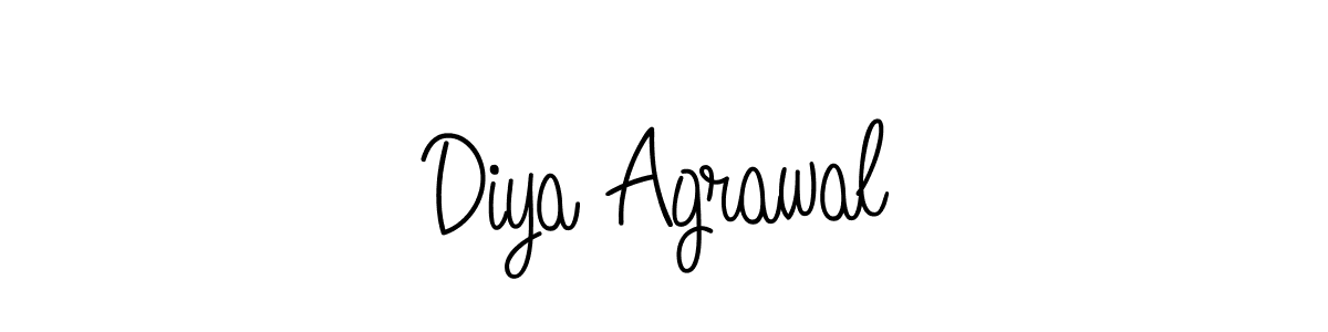 Create a beautiful signature design for name Diya Agrawal. With this signature (Angelique-Rose-font-FFP) fonts, you can make a handwritten signature for free. Diya Agrawal signature style 5 images and pictures png