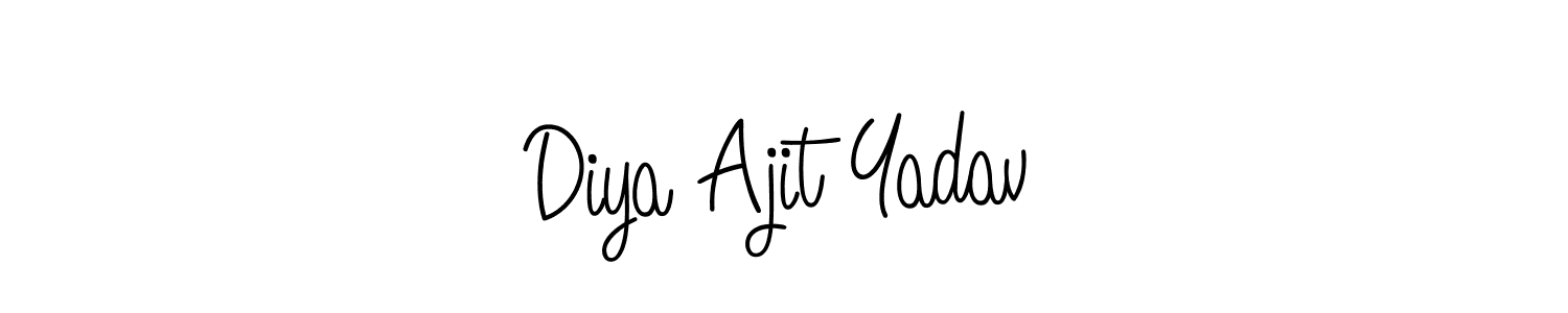 Also we have Diya Ajit Yadav name is the best signature style. Create professional handwritten signature collection using Angelique-Rose-font-FFP autograph style. Diya Ajit Yadav signature style 5 images and pictures png
